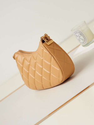 Chanel AS4422 23K Hobo Bag Lambskin Gold Metal Caramel - Default Title - View 4