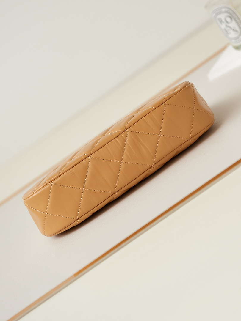 Chanel AS4422 23K Hobo Bag Lambskin Gold Metal Caramel