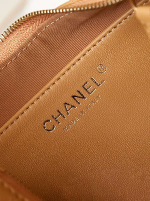 Chanel AS4422 23K Hobo Bag Lambskin Gold Metal Caramel - Default Title - View 8