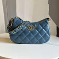 Chanel AS4422 23K Hobo Bag Lambskin Gold Metal Navy Blue - Default Title - View 1
