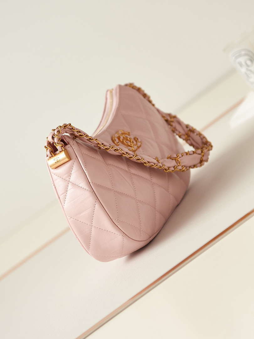 Chanel AS4422 23K Hobo Bag Lambskin Gold Metal Pink - Default Title - View 3