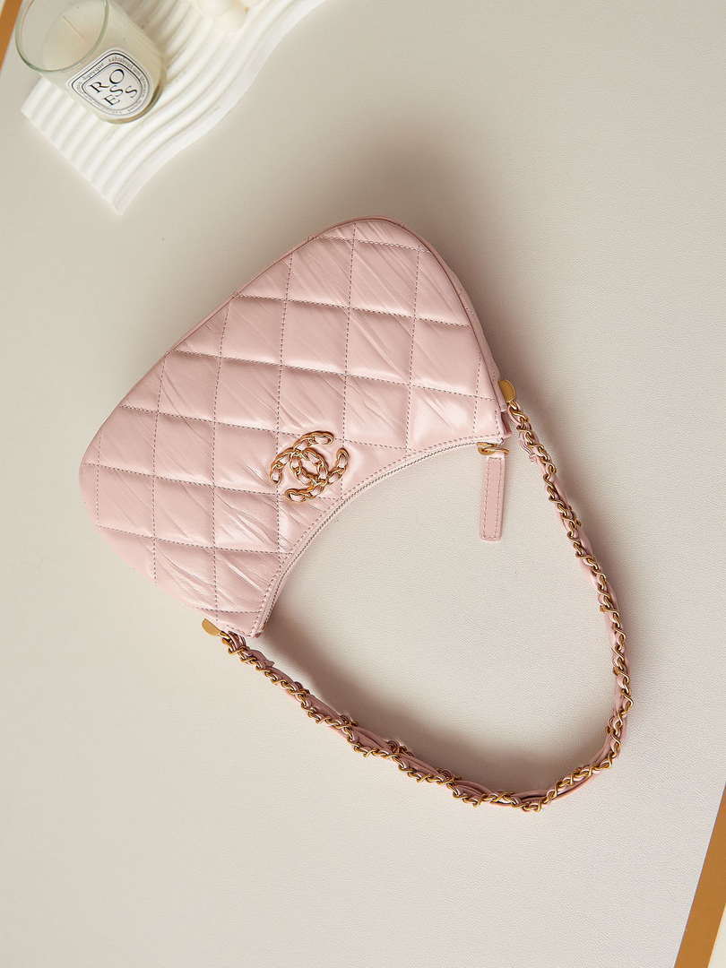 Chanel AS4422 23K Hobo Bag Lambskin Gold Metal Pink - Default Title - View 7