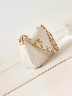 Chanel AS4422 23K Hobo Bag Lambskin Gold Metal White - Default Title - View 3