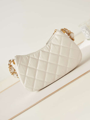 Chanel AS4422 23K Hobo Bag Lambskin Gold Metal White - Default Title - View 5