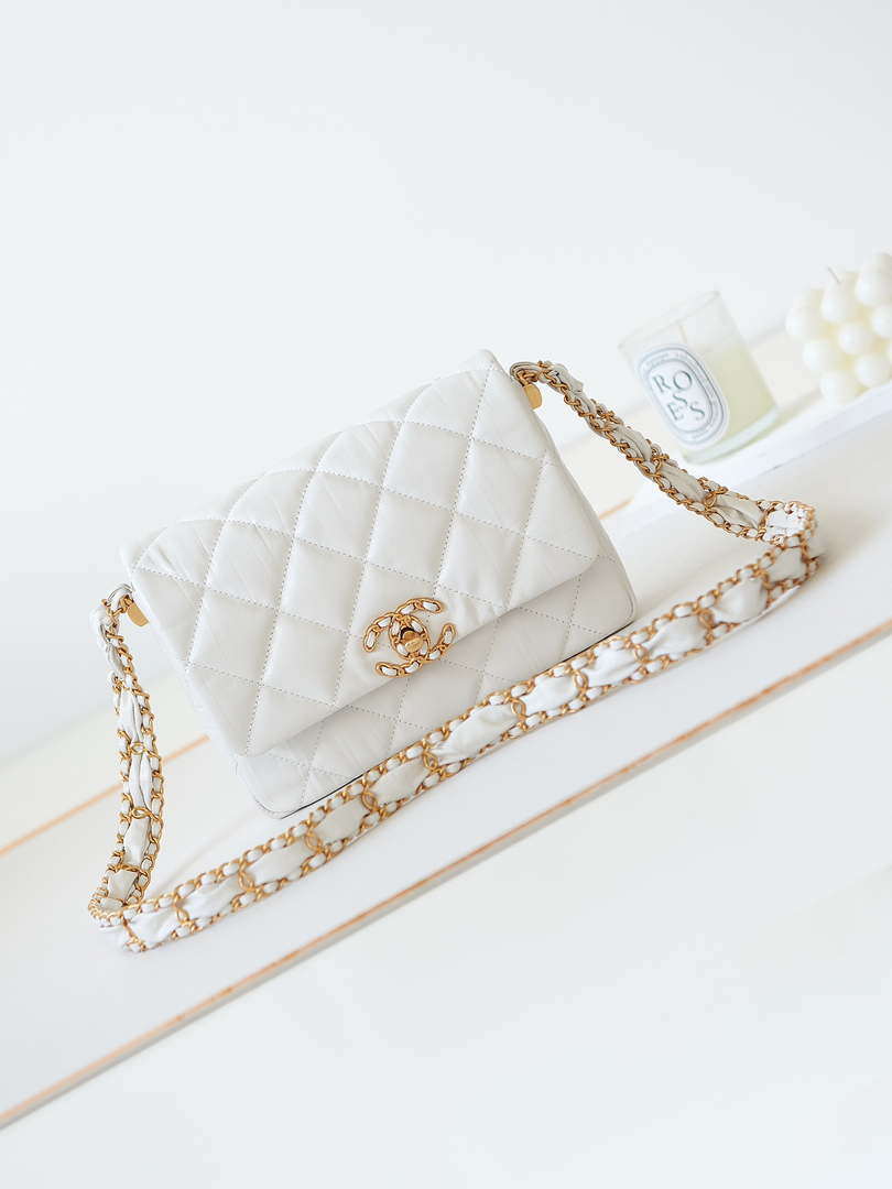 Chanel AS4423 Flap Lambskin bag White - Default Title - View 1