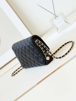 Chanel 23K AS4452 Flap Bag Lambskin With Pearl & Metal Chain Black - Default Title - View 4