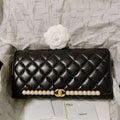 Chanel AS4455 CLUTCH Lambskin Imitation Pearls & Gold Metal Black - Default Title - View 1