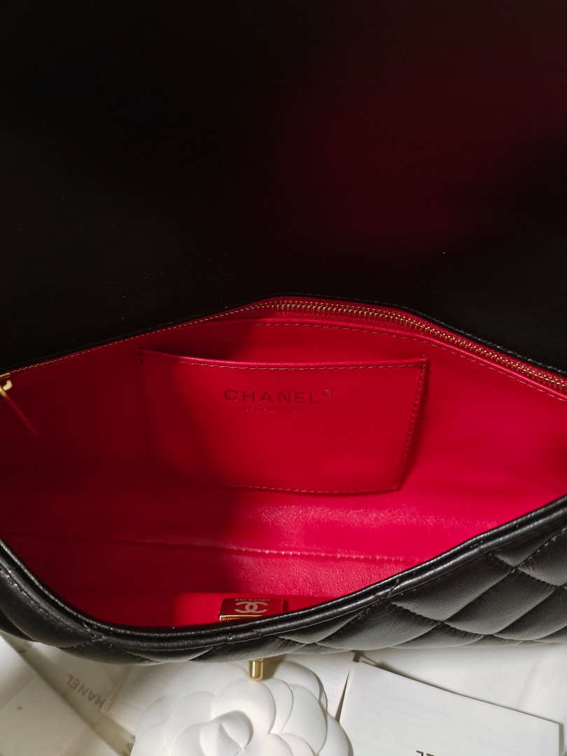 Chanel AS4455 CLUTCH Lambskin Imitation Pearls & Gold Metal Black - Default Title - View 6