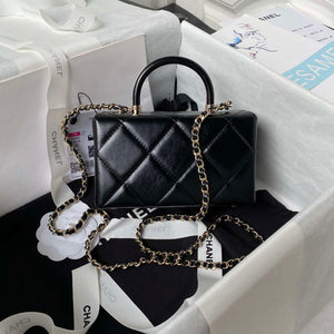 Chanel AS4469 Mini BOX Bag Shiny Calfskin & Gold-Tone Metal Black - Default Title - View 2