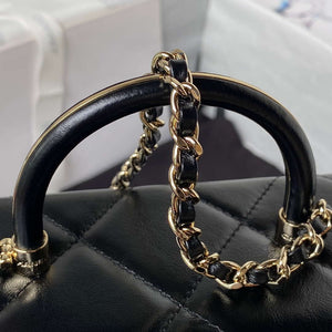 Chanel AS4469 Mini BOX Bag Shiny Calfskin & Gold-Tone Metal Black - Default Title - View 4