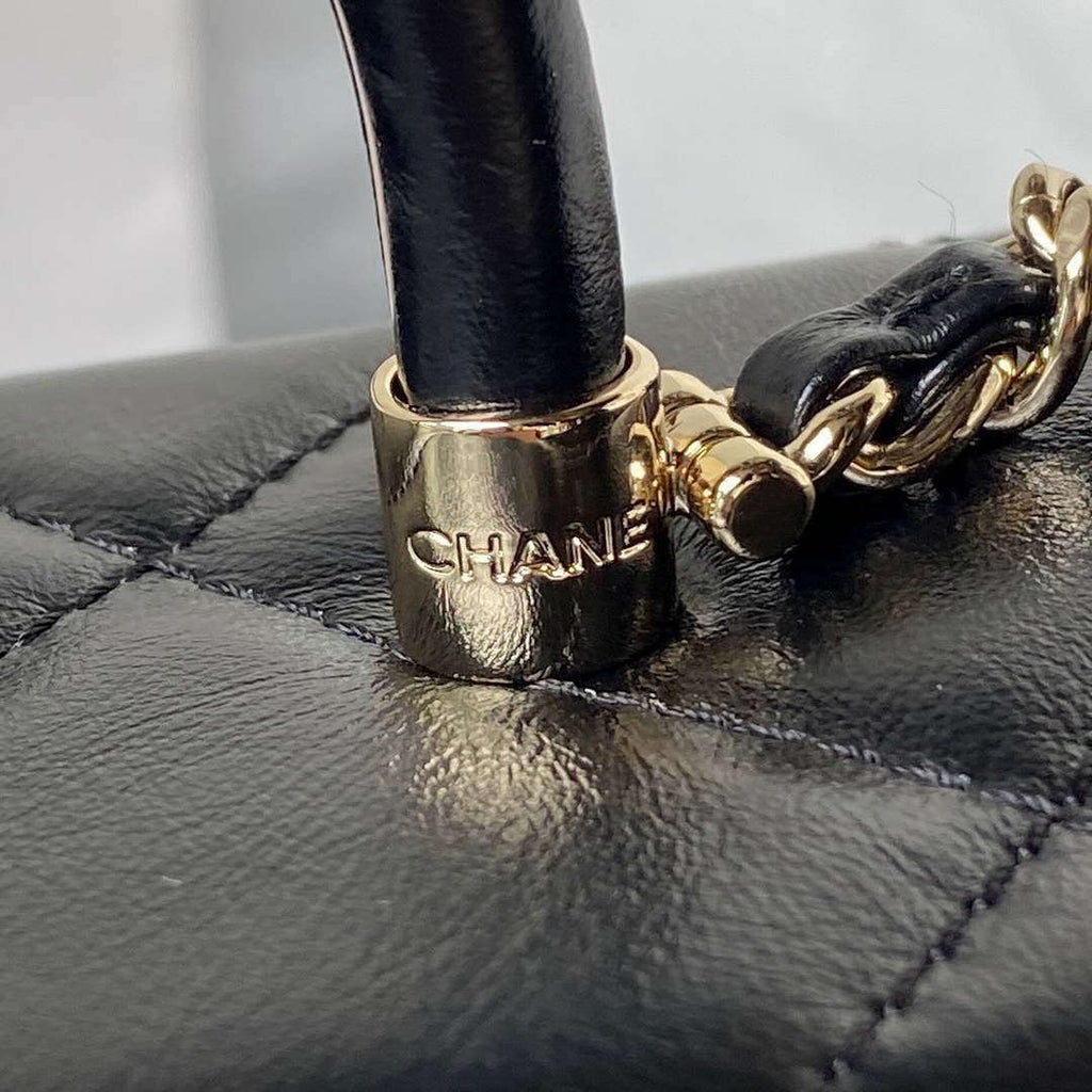 Chanel AS4469 Mini BOX Bag Shiny Calfskin & Gold-Tone Metal Black