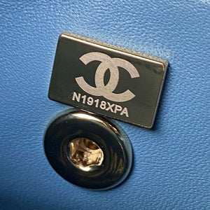 Chanel AS4469 Mini BOX Bag Shiny Calfskin & Gold-Tone Metal Blue - Default Title - View 9