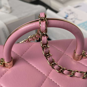 Chanel AS4469 Mini BOX Bag Shiny Calfskin & Gold-Tone Metal Pink - Default Title - View 4