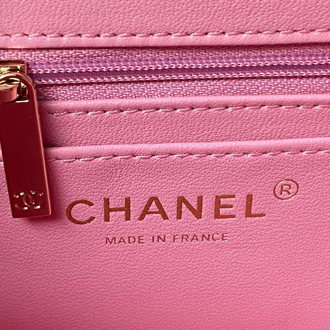 Chanel AS4469 Mini BOX Bag Shiny Calfskin & Gold-Tone Metal Pink - Default Title - View 8