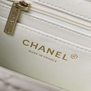 Chanel AS4469 Mini BOX Bag Shiny Calfskin & Gold-Tone Metal White - Default Title - View 8