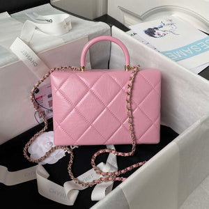 Chanel AS4469 Small BOX Bag Shiny Calfskin & Gold-Tone Metal Pink - Default Title - View 2