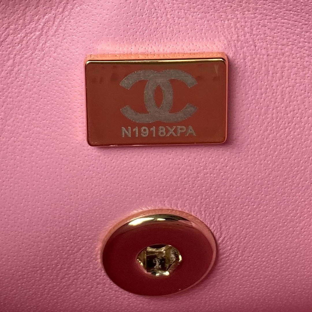 Chanel AS4469 Small BOX Bag Shiny Calfskin & Gold-Tone Metal Pink