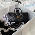 Chanel AS4471 Small BOX Bag Shiny Calfskin & Gold-Tone Metal Black