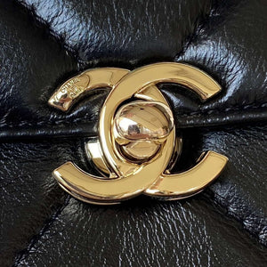 Chanel AS4471 Small BOX Bag Shiny Calfskin & Gold-Tone Metal Black - Default Title - View 3