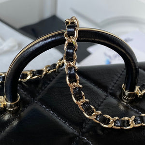 Chanel AS4471 Small BOX Bag Shiny Calfskin & Gold-Tone Metal Black - Default Title - View 4