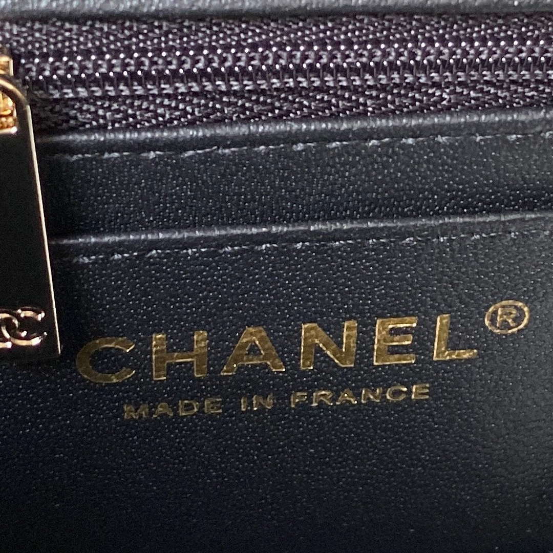 Chanel AS4471 Small BOX Bag Shiny Calfskin & Gold-Tone Metal Black - Default Title - View 7