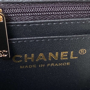 Chanel AS4471 Small BOX Bag Shiny Calfskin & Gold-Tone Metal Black - Default Title - View 7