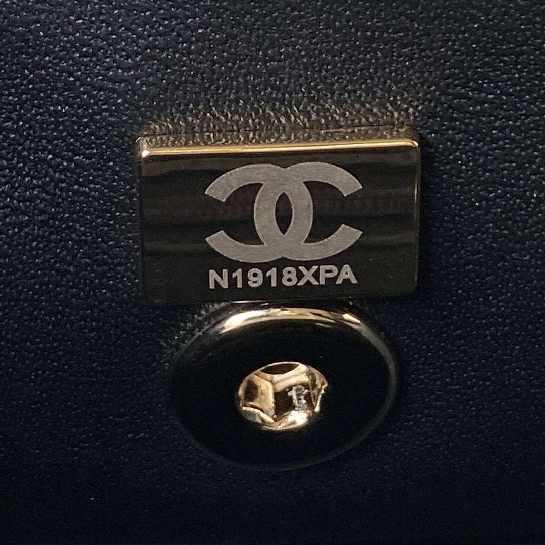 Chanel AS4471 Small BOX Bag Shiny Calfskin & Gold-Tone Metal Black - Default Title - View 8