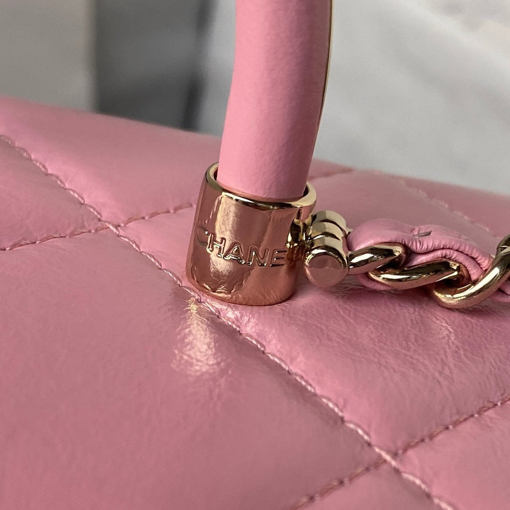 Chanel AS4471 Small BOX Bag Shiny Calfskin & Gold-Tone Metal Pink