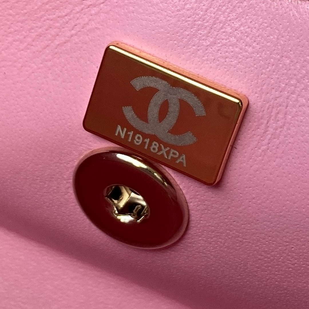 Chanel AS4471 Small BOX Bag Shiny Calfskin & Gold-Tone Metal Pink