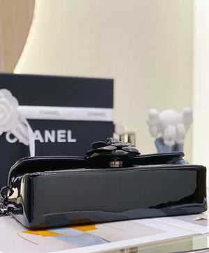 Chanel AS4498 Clutch Flap Bag Patent Calfskin & Gold Metal Black - Default Title - View 5
