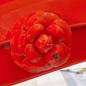Chanel AS4498 Clutch Flap Bag Patent Calfskin & Gold Metal Red - Default Title - View 8