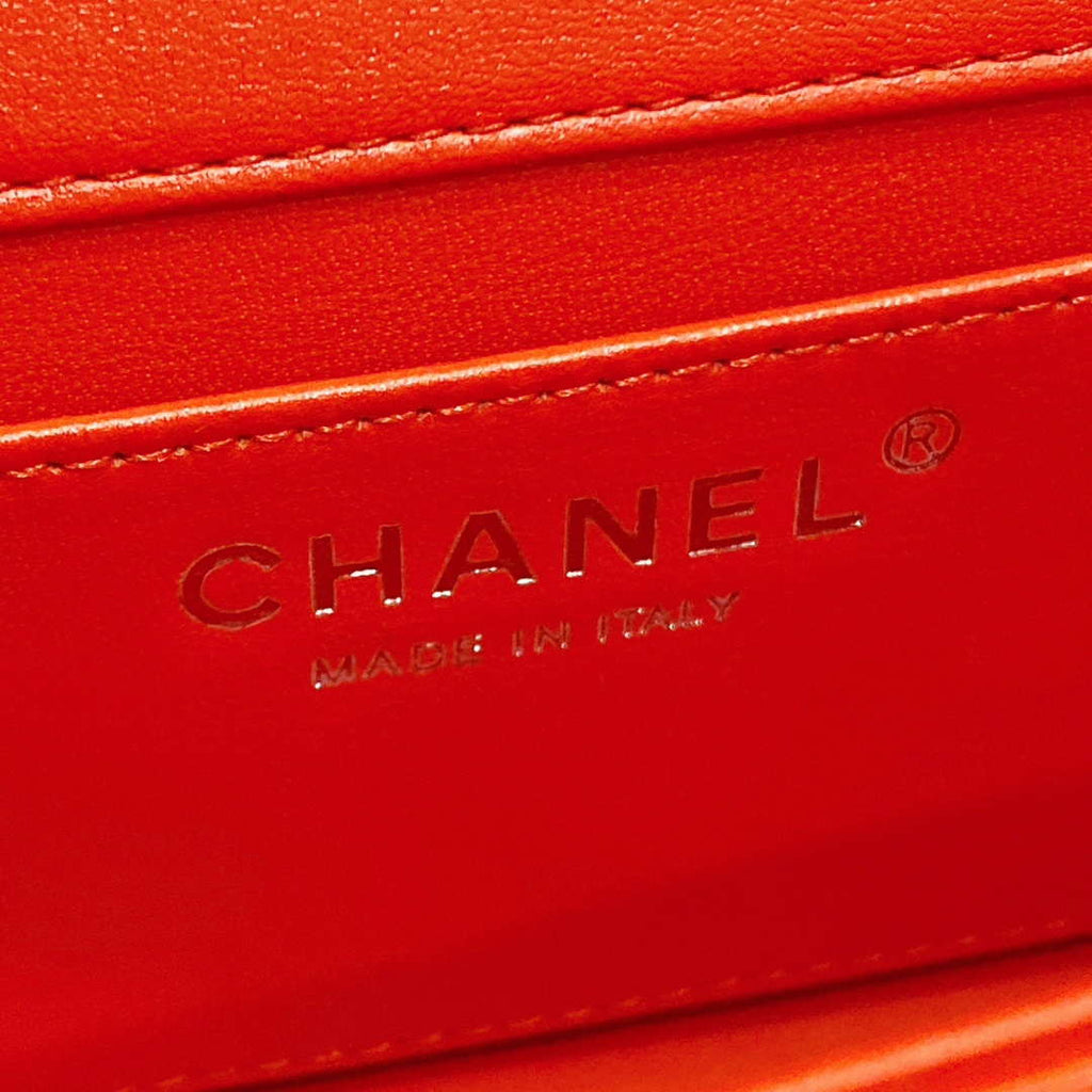 Chanel AS4498 Clutch Flap Bag Patent Calfskin & Gold Metal Red