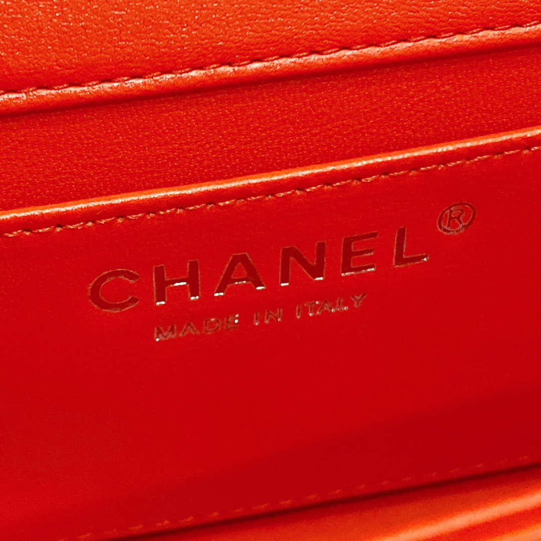 Chanel AS4498 Clutch Flap Bag Patent Calfskin & Gold Metal Red - Default Title - View 9
