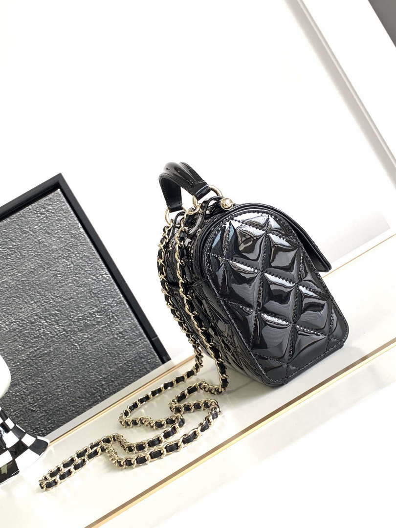 Chanel AS4511 Patent Calfskin & Gold-Tone Metal Black
