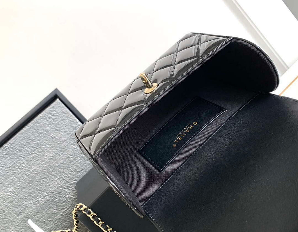 Chanel AS4511 Patent Calfskin & Gold-Tone Metal Black