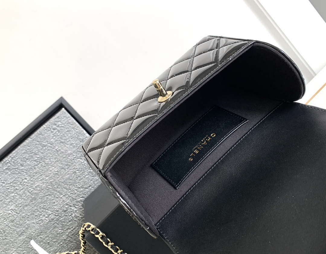 Chanel AS4511 Patent Calfskin & Gold-Tone Metal Black - Default Title - View 8