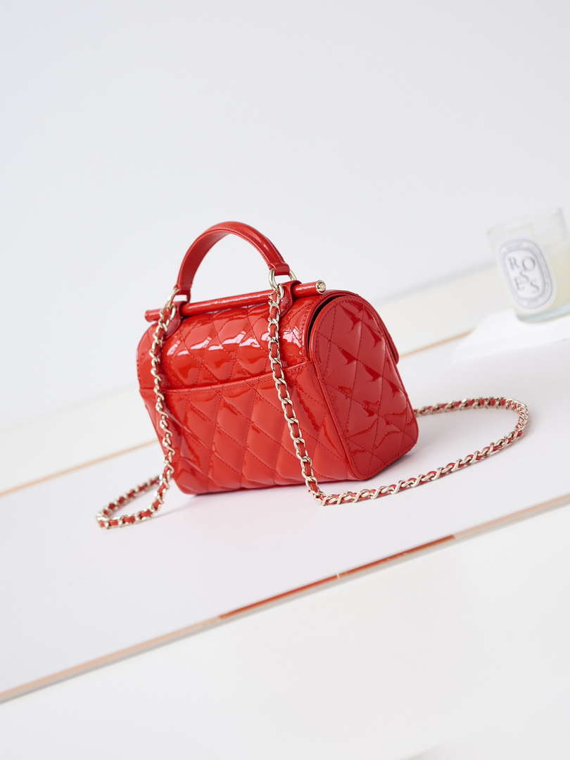 Chanel AS4511 Patent Calfskin & Gold-Tone Metal Red - Default Title - View 4