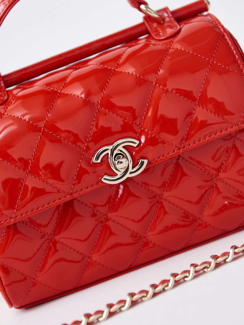 Chanel AS4511 Patent Calfskin & Gold-Tone Metal Red - Default Title - View 5