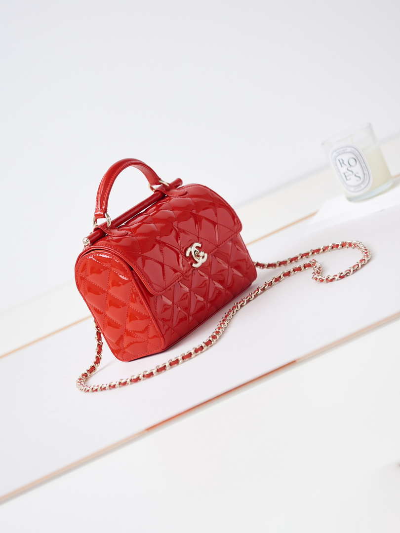 Chanel AS4511 Patent Calfskin & Gold-Tone Metal Red - Default Title - View 6