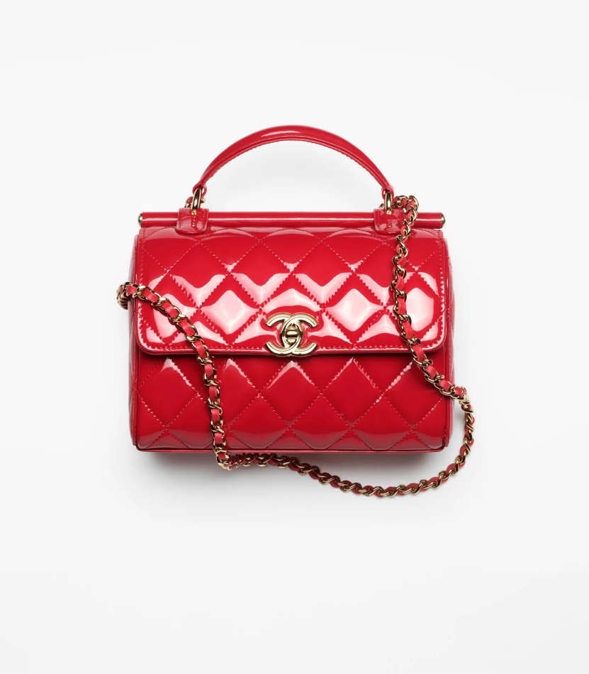 Chanel AS4511 Patent Calfskin & Gold-Tone Metal Red - Default Title - View 1