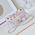 Chanel 24C AS4561 Flap Bag Sequins Gold-Tone Metal White - Default Title - View 1