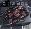 Chanel AS4561 Evening Bag Sequins & Black-Tone Metal Black &  Pink
