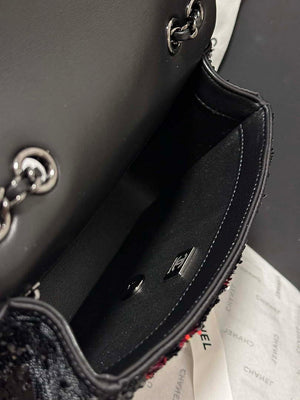 Chanel AS4561 Evening Bag Sequins & Black-Tone Metal Black &  Pink - Default Title - View 10