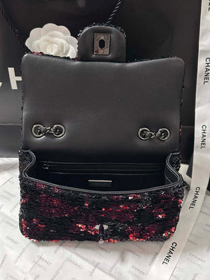 Chanel AS4561 Evening Bag Sequins & Black-Tone Metal Black &  Pink - Default Title - View 11