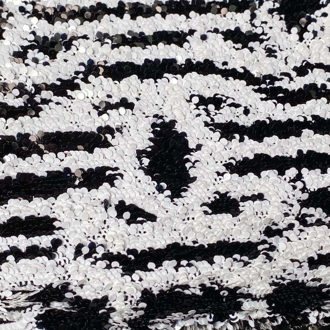 Chanel AS4561 Evening Bag Sequins & Silver-Tone Metal Black White - Default Title - View 7