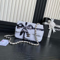 Chanel AS4561 Evening Bag Sequins & Silver-Tone Metal White & Black - Default Title - View 1