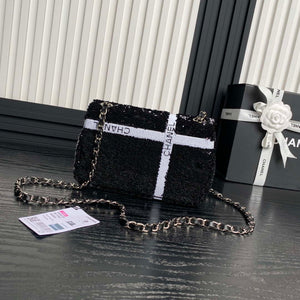 Chanel AS4561 Evening Bag Sequins & Silver-Tone Metal Black &  White - Default Title - View 2