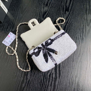 Chanel AS4561 Evening Bag Sequins & Silver-Tone Metal White & Black - Default Title - View 6