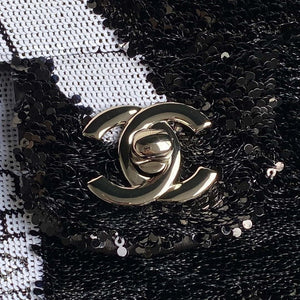 Chanel AS4561 Evening Bag Sequins & Silver-Tone Metal Black &  White - Default Title - View 8