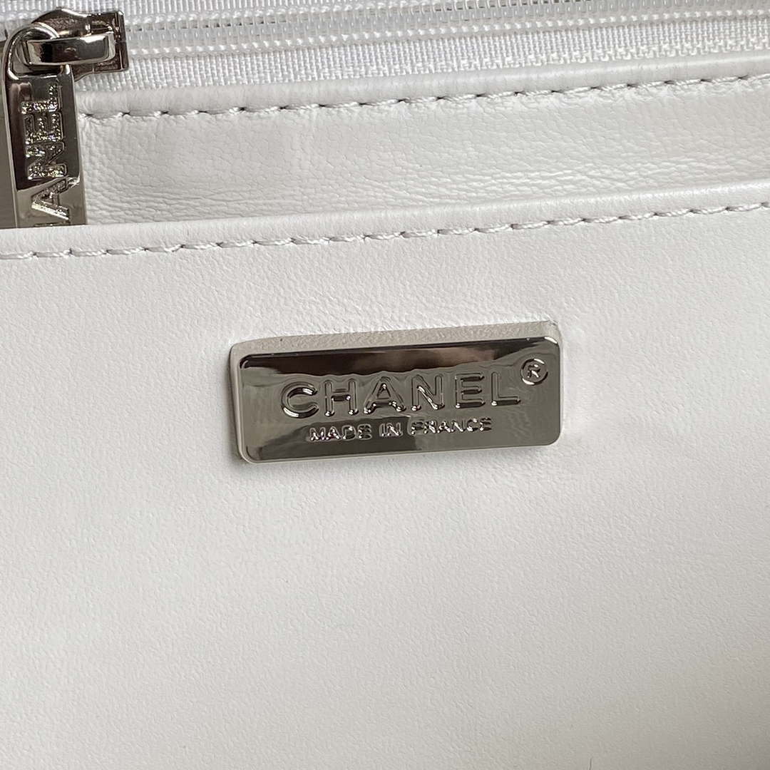 Chanel AS4561 Evening Bag Sequins & Silver-Tone Metal White & Black